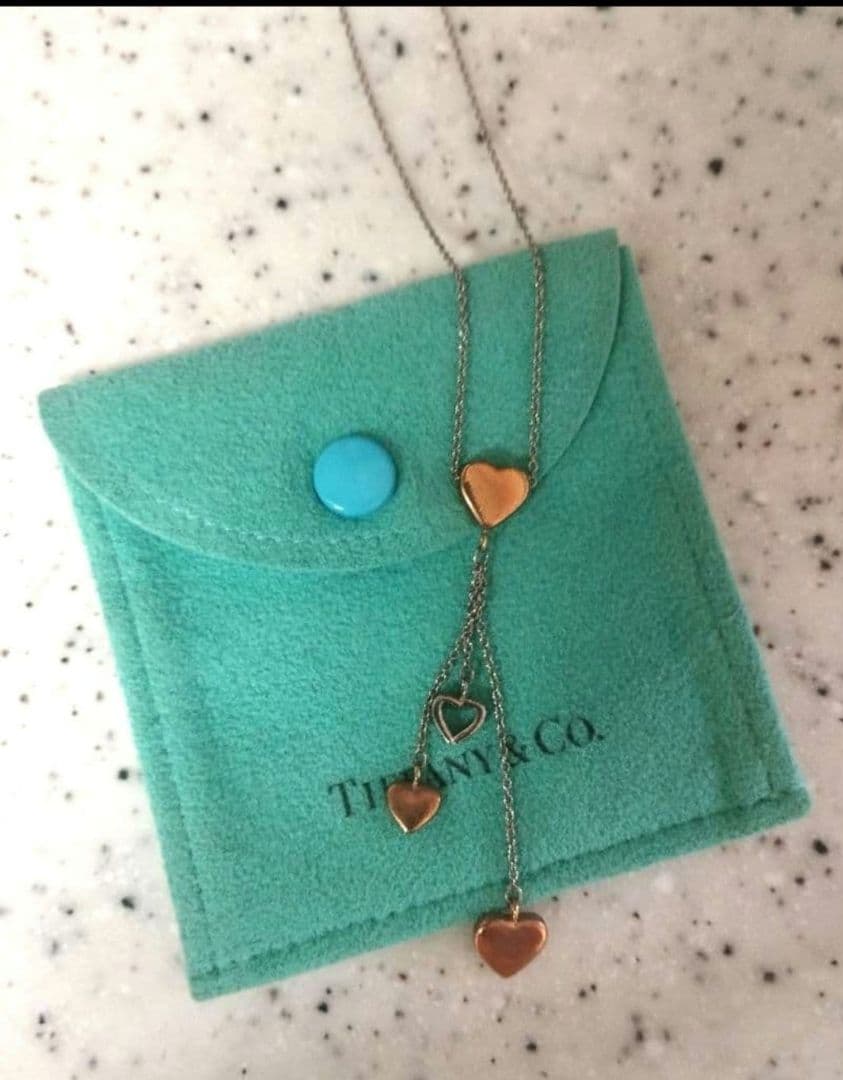 ティファニー マルチハート ドロップ ネックレスK18