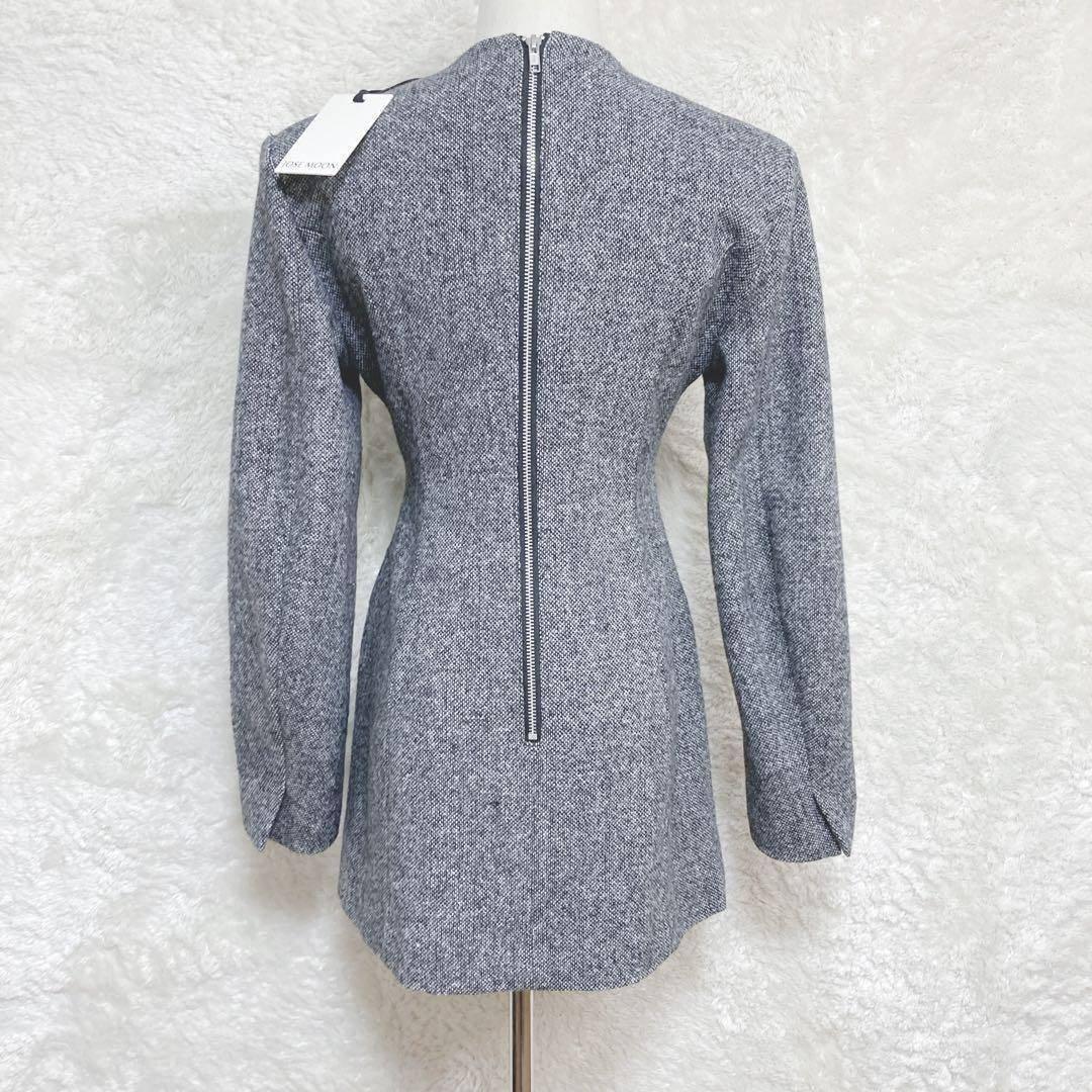 JOSEMOON CLASSIC TWEED MINI DRESS 36 グレー