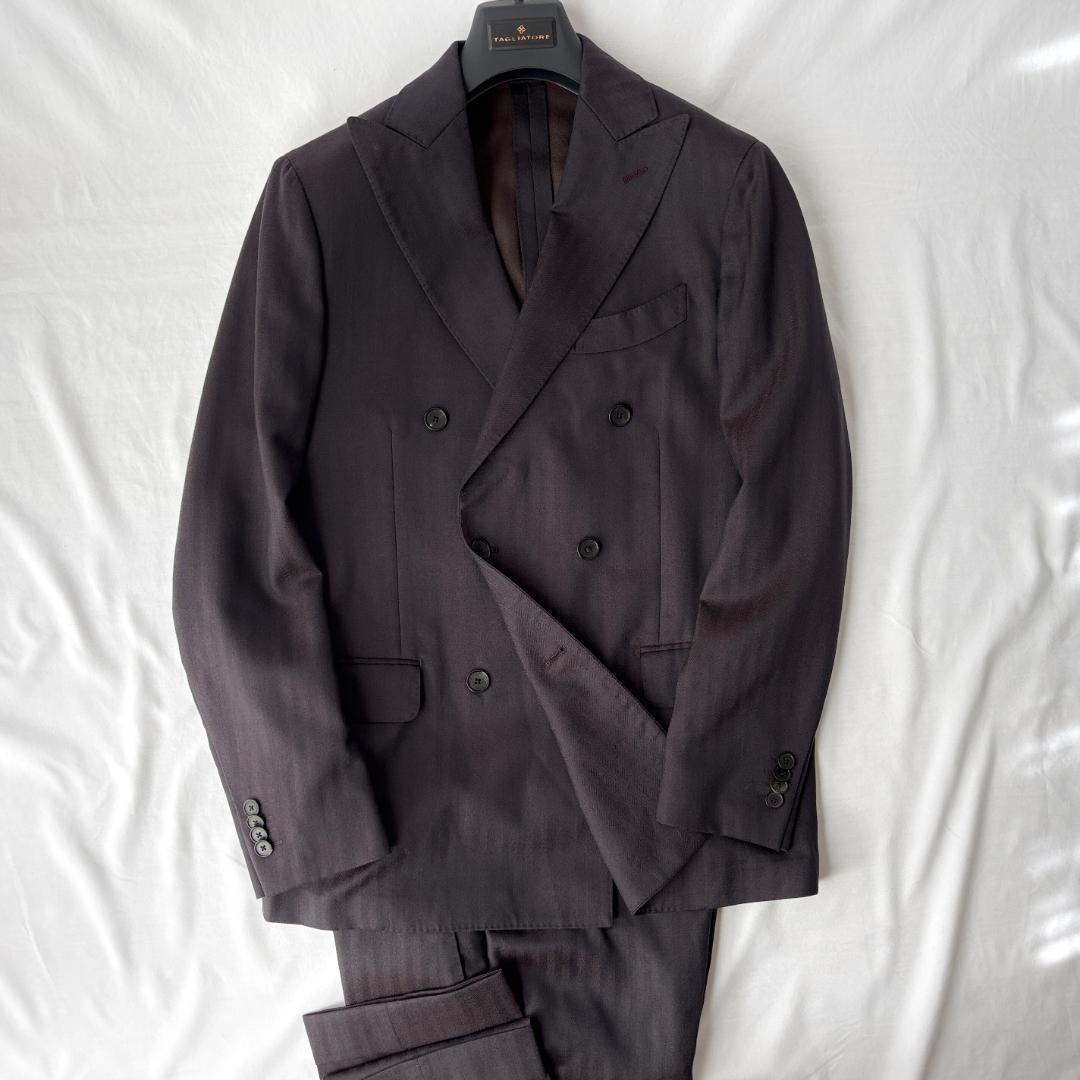 良品 ラルディーニ ダブルブレスト スーツ セットアップ ブラウン 46
