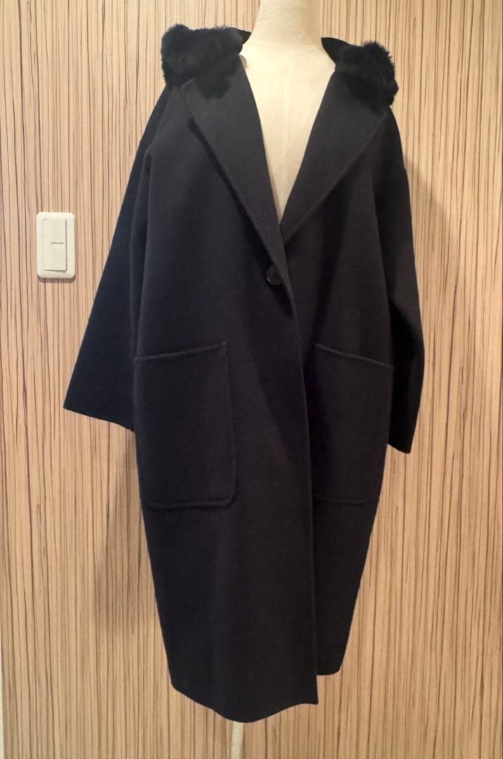 Ron Herman　ロングコート レッキスファー ブラック サイズ2