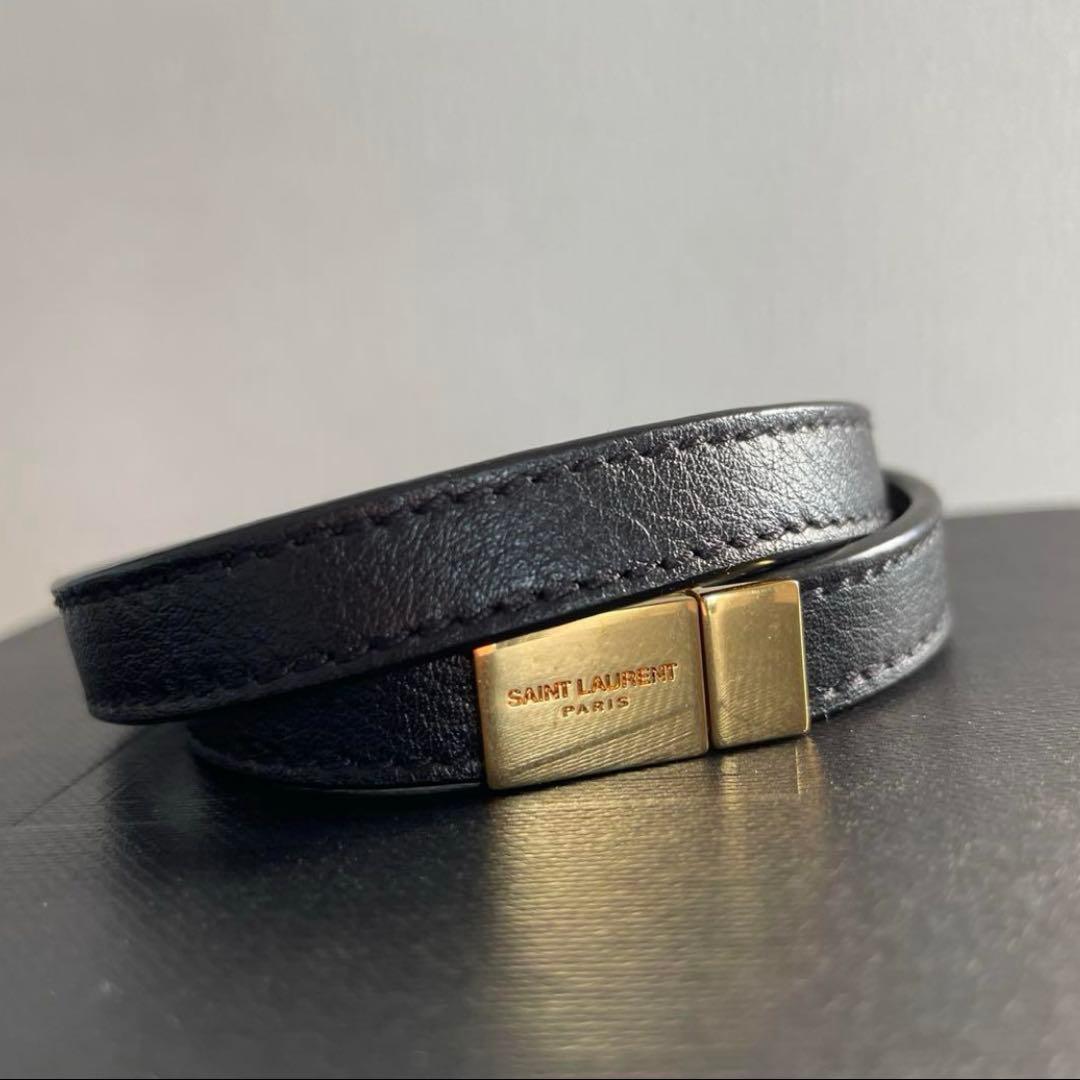 美品 SAINT LAURENT オピウム ダブルラップ ブレスレット