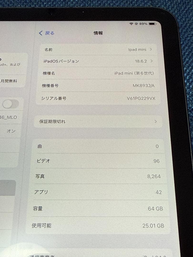 iPad mini 6 スペースグレイ 64GB Wi-Fi+Cellular