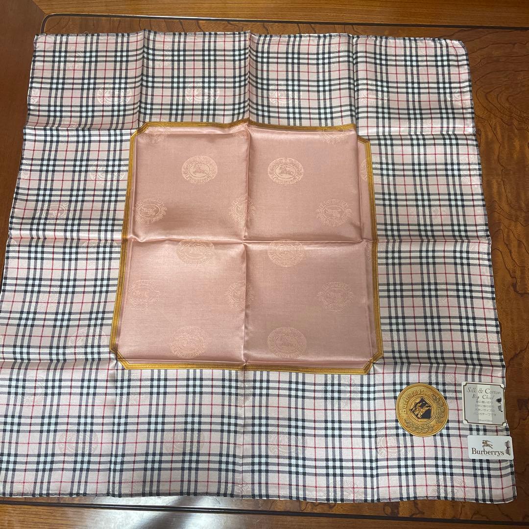 H*a様 Burberrys シルク&コットン チェック柄ハンカチーフ4枚セット