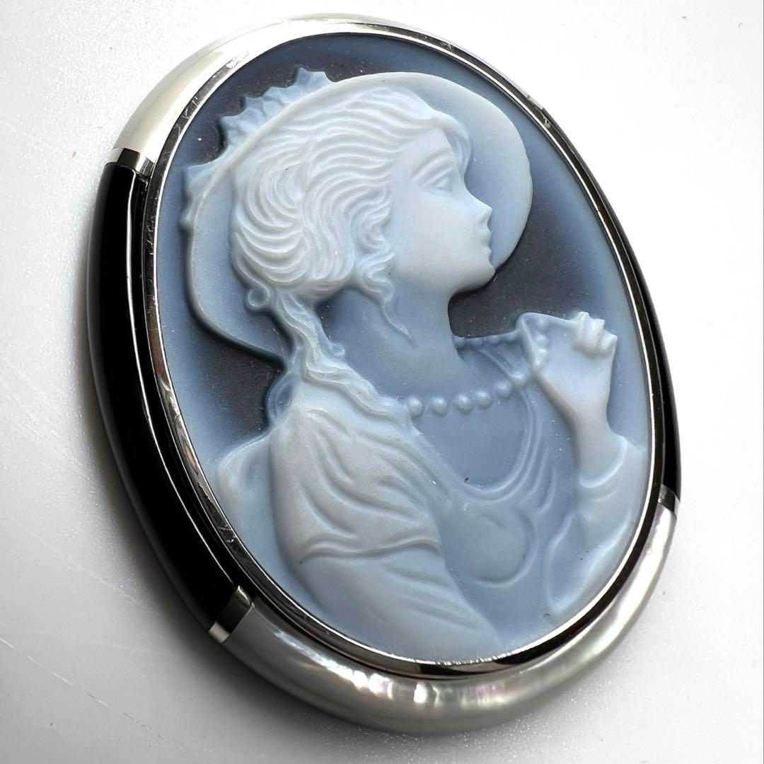 本ストーンカメオブローチ　16g 東Y8-0210☆2F