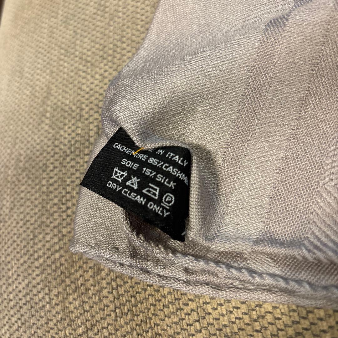 エルメス　大判ストール　グレージュ　カシミヤ　シルク　美品