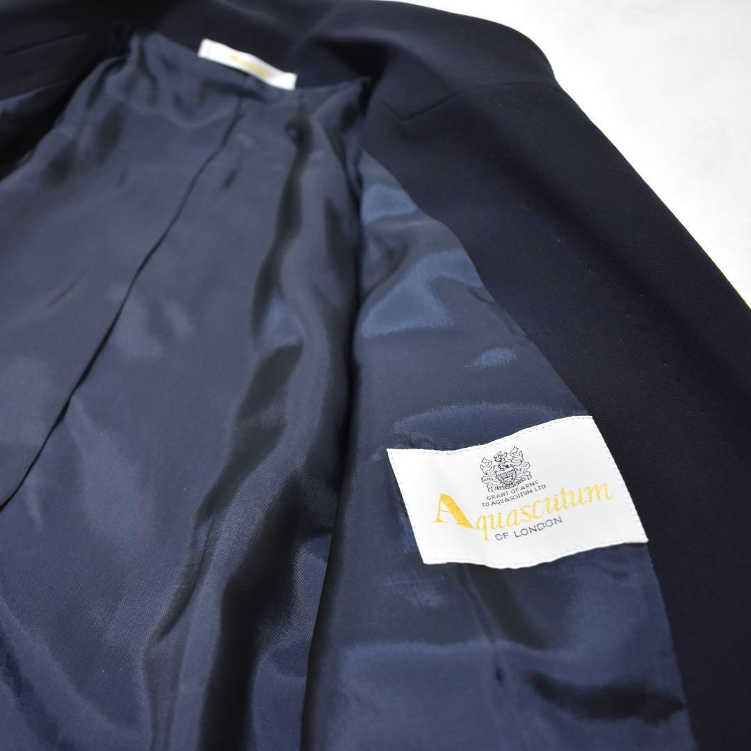 極美品✨アクアスキュータム ダブルテーラードジャケット ウール　着用1回　黒