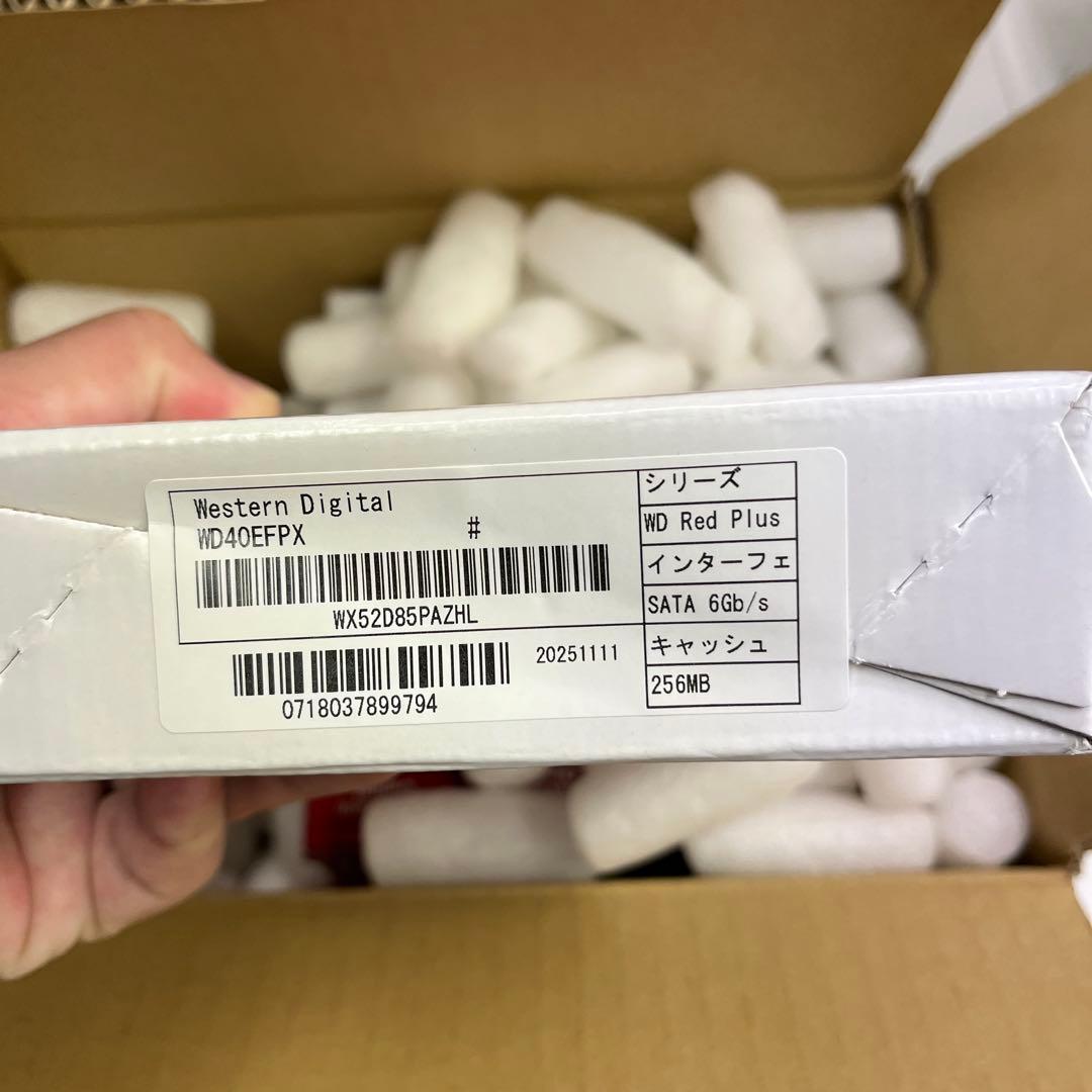 WD Red Plus HDD 4TB NAS用　4本