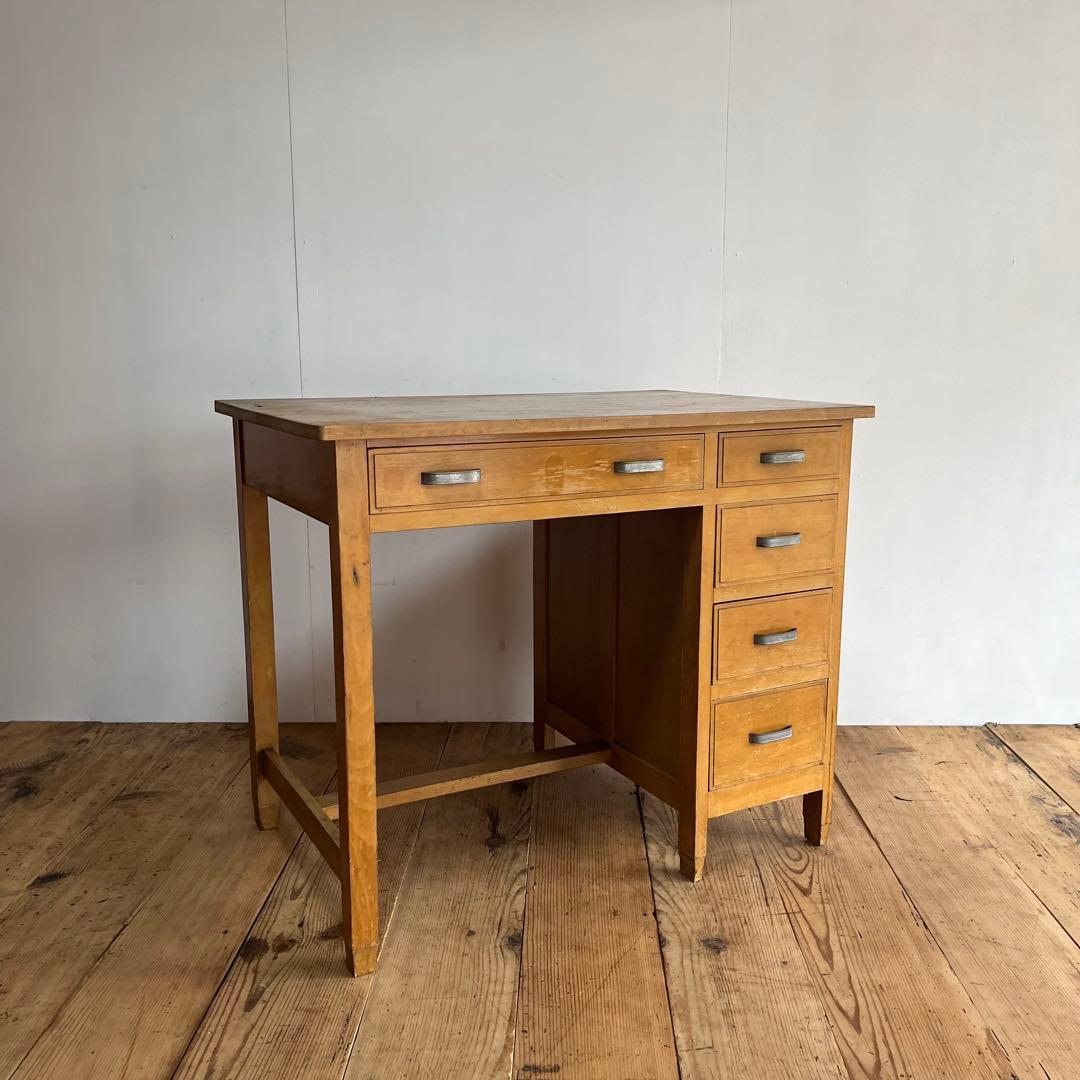 アンティーク 片袖机 デスク テーブル モダン レトロ 《送料込み》