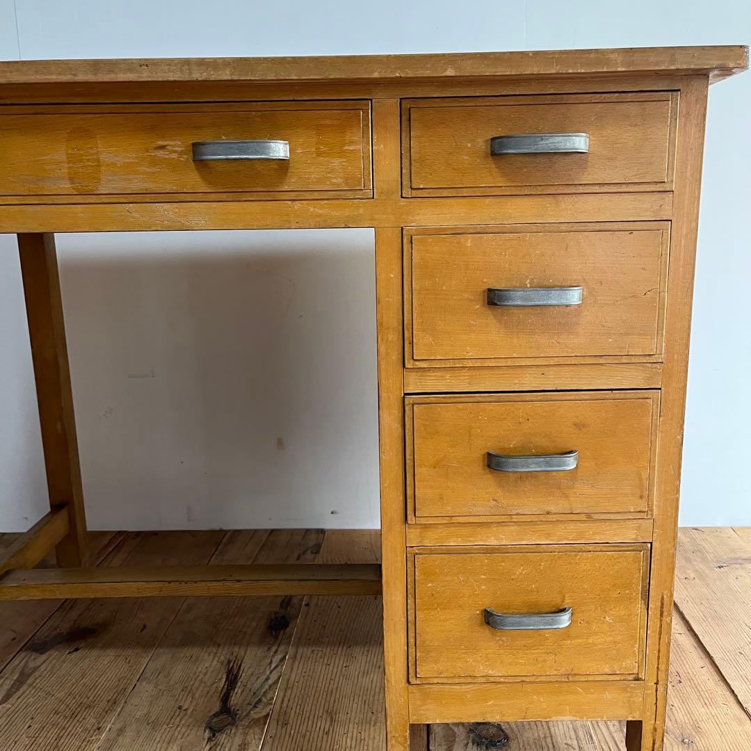 アンティーク 片袖机 デスク テーブル モダン レトロ 《送料込み》