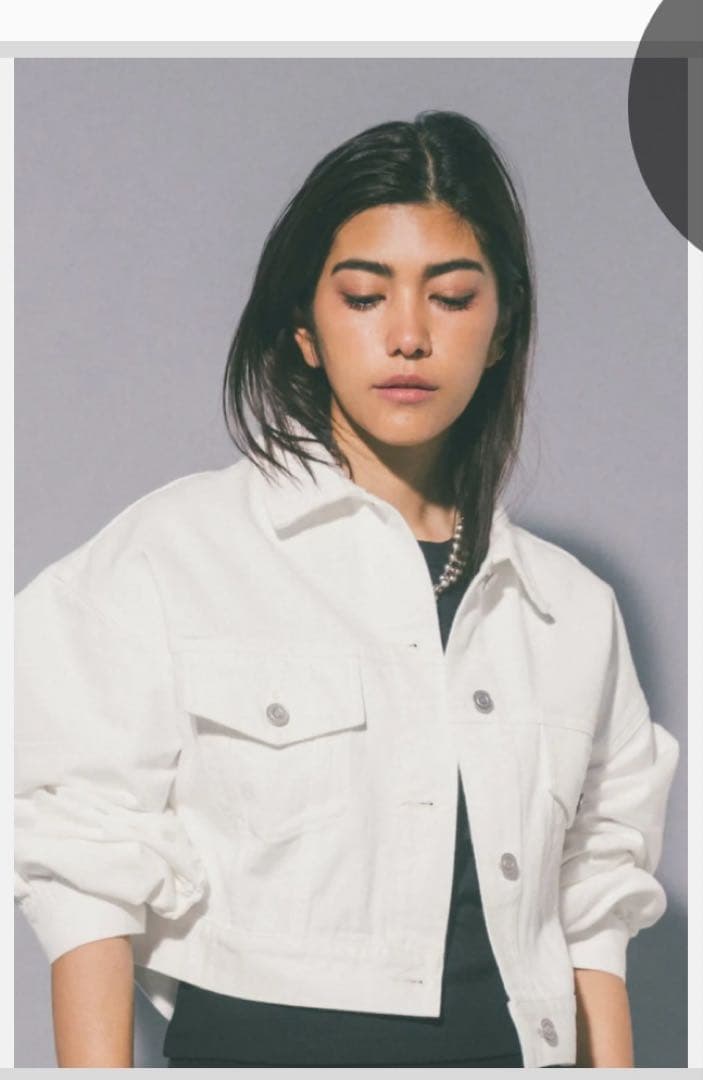 version of you クロップドデニムジャケット ホワイト