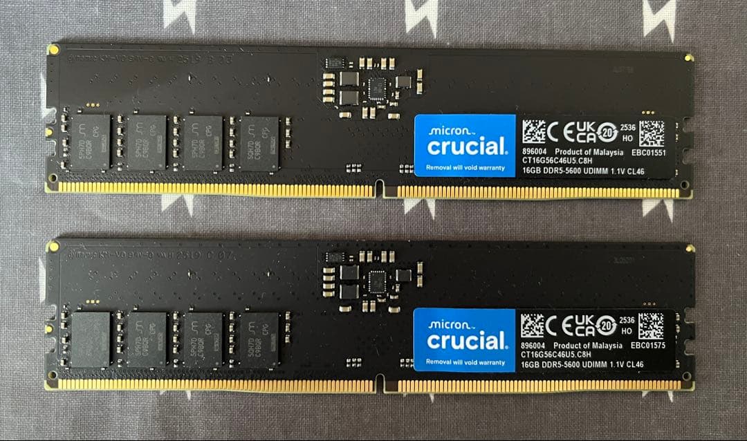 Crucial 32GB(16GB*2個) DDR5 5600MHz メモリ