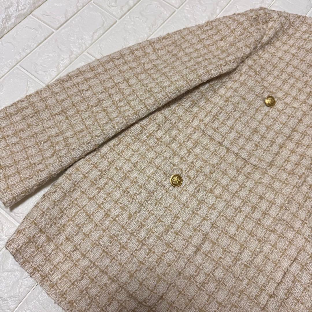 【新品タグ付き】Mila Owen 金釦パッチポケットルーズツイードジャケット