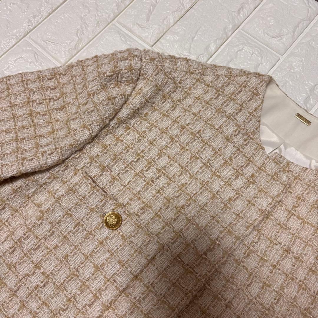 【新品タグ付き】Mila Owen 金釦パッチポケットルーズツイードジャケット