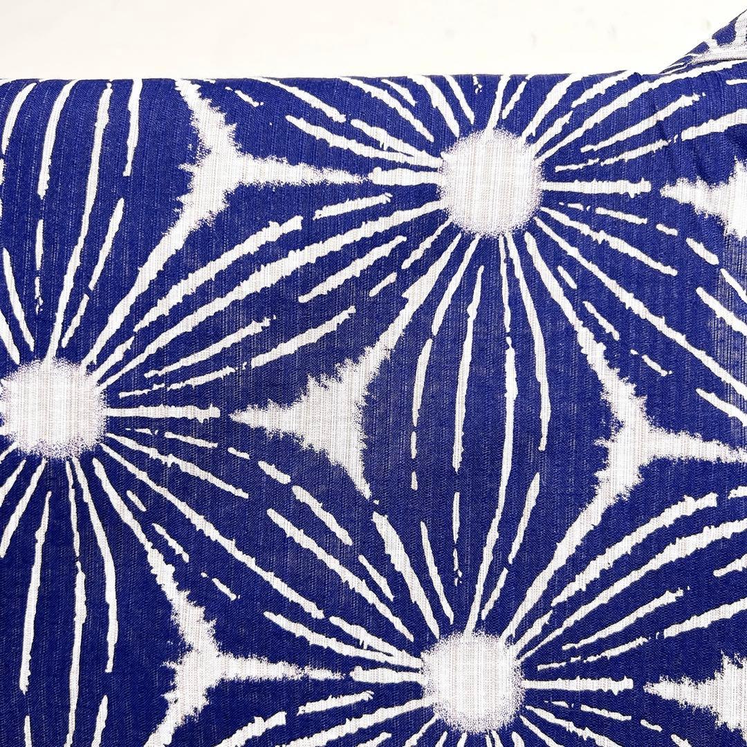 浴衣　綿麻　麻の葉模様　着物　008k