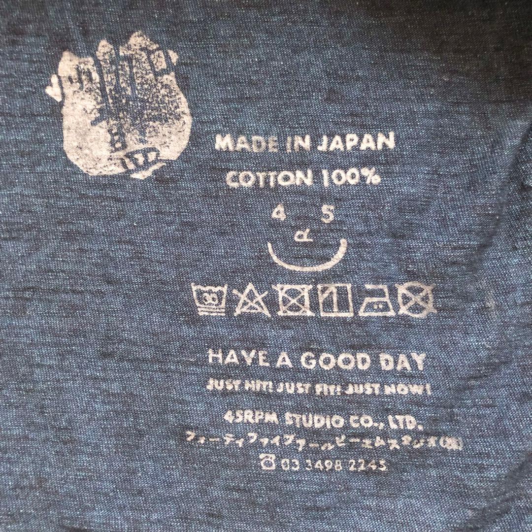 45R♪インディゴフリルカットソーブラウス　45R刺繍