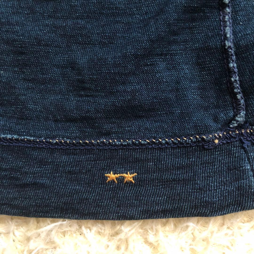 45R♪インディゴフリルカットソーブラウス　45R刺繍