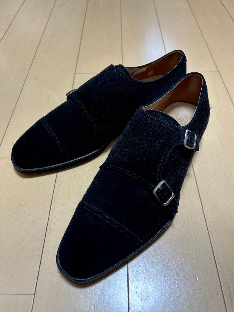 UNION IMPERIAL ダブルモンク黒スエード 26.5cmの大きめ