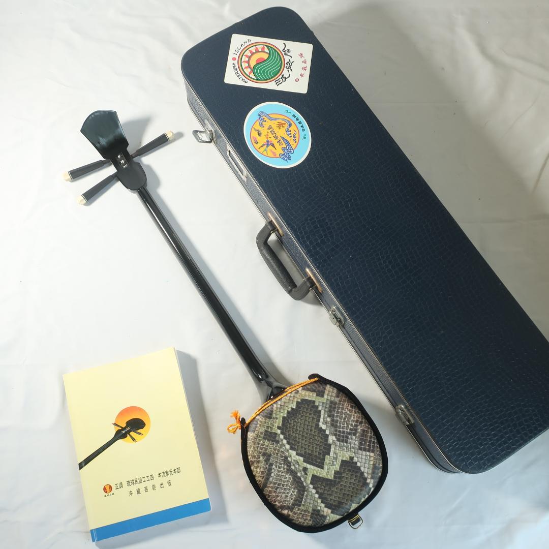 沖縄三線 ハードケース付 爪 予備弦 教則本 付属 和楽器