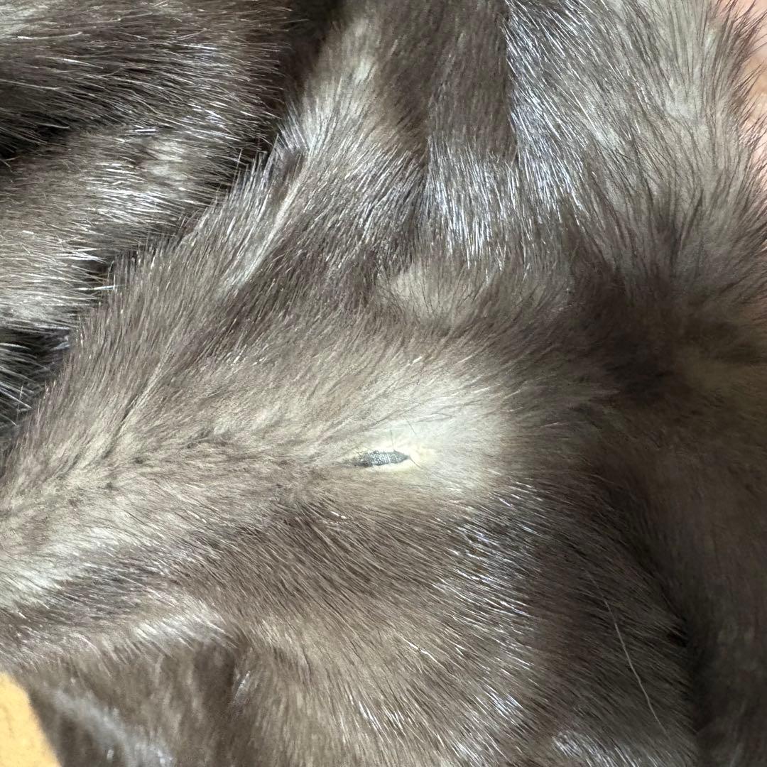 美品/EMBA/ブルーアイリス/ミンクファー/セミロングコート/15号