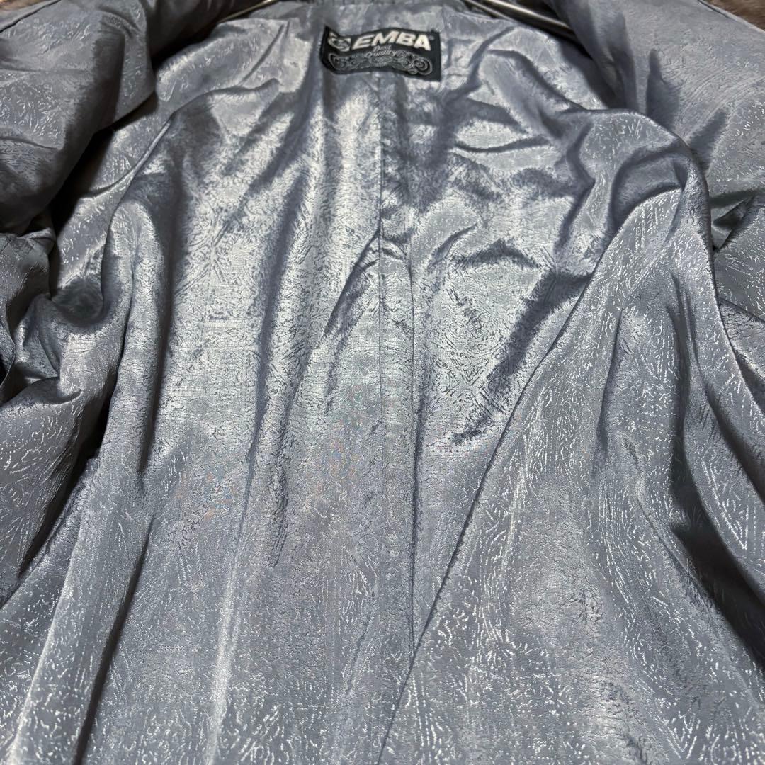 美品/EMBA/ブルーアイリス/ミンクファー/セミロングコート/15号