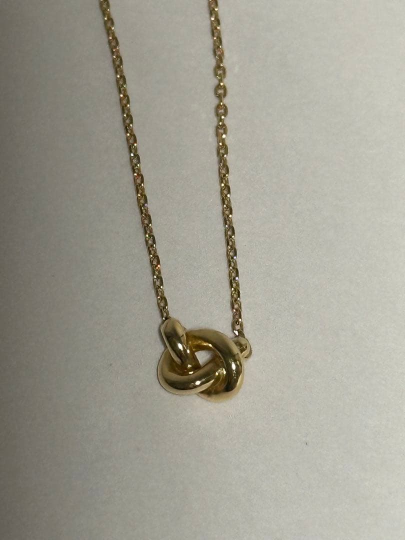 renoma ノットデザイン 750ゴールドネックレス 、ピアスのセット