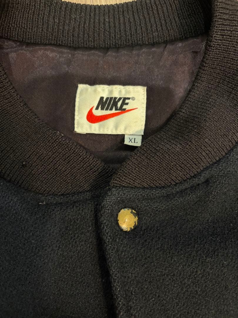 k*m様 希少 NIKE 90s 袖レザー スタジャン NIKE TOWN ブラ