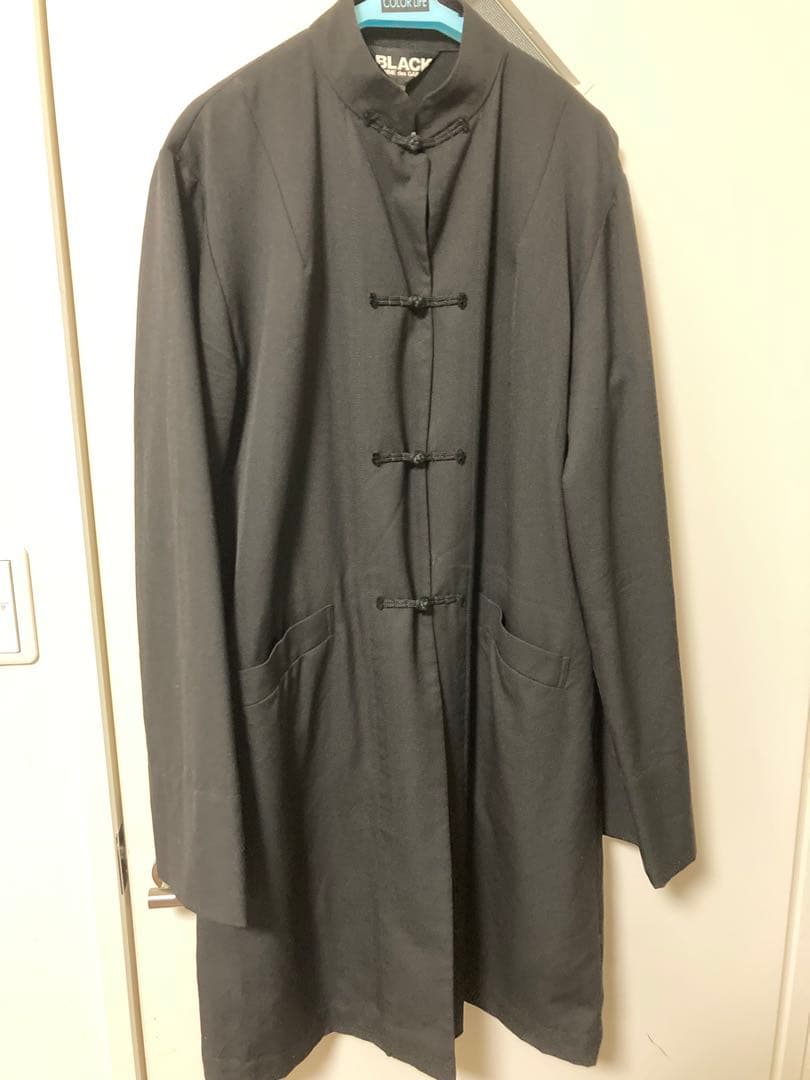 Black Comme des garçons ロングチャイナジャケット L