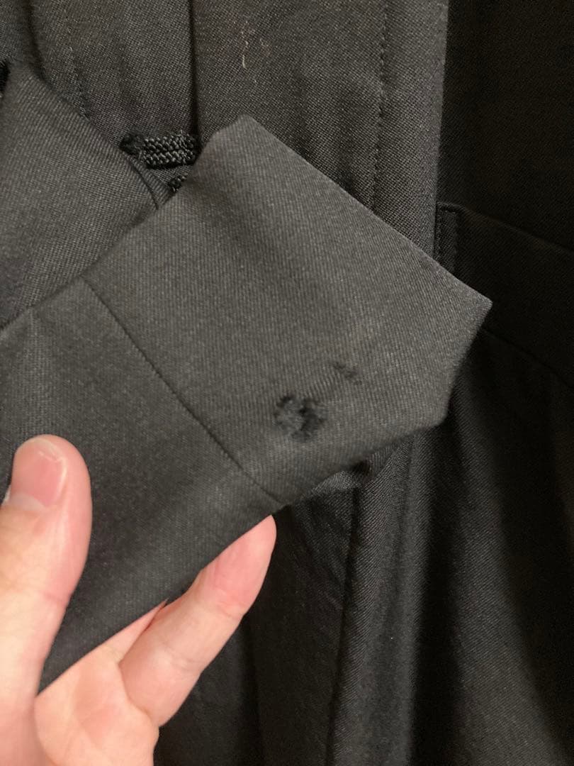 Black Comme des garçons ロングチャイナジャケット L