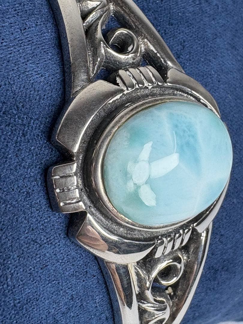 SAADバングルsv925 天然ラリマー