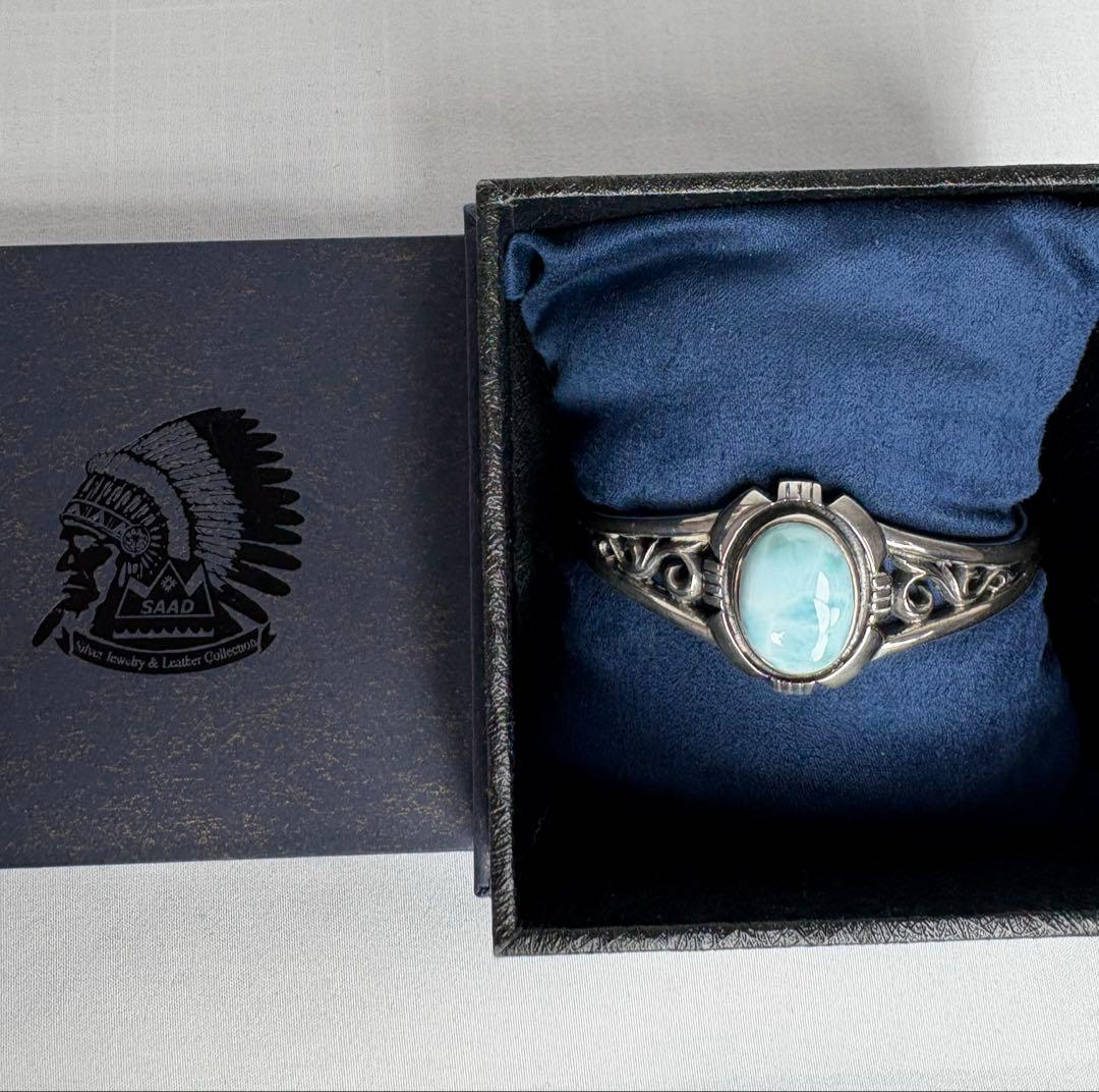 SAADバングルsv925 天然ラリマー