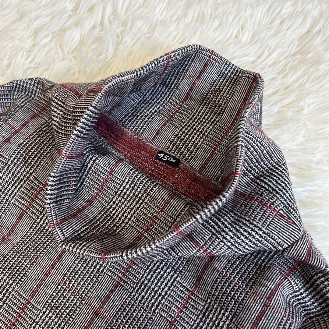 ⭐︎⭐︎⭐︎様　45R ジャージフラノ ワンピース ドレス グレンチェック 現行 近年