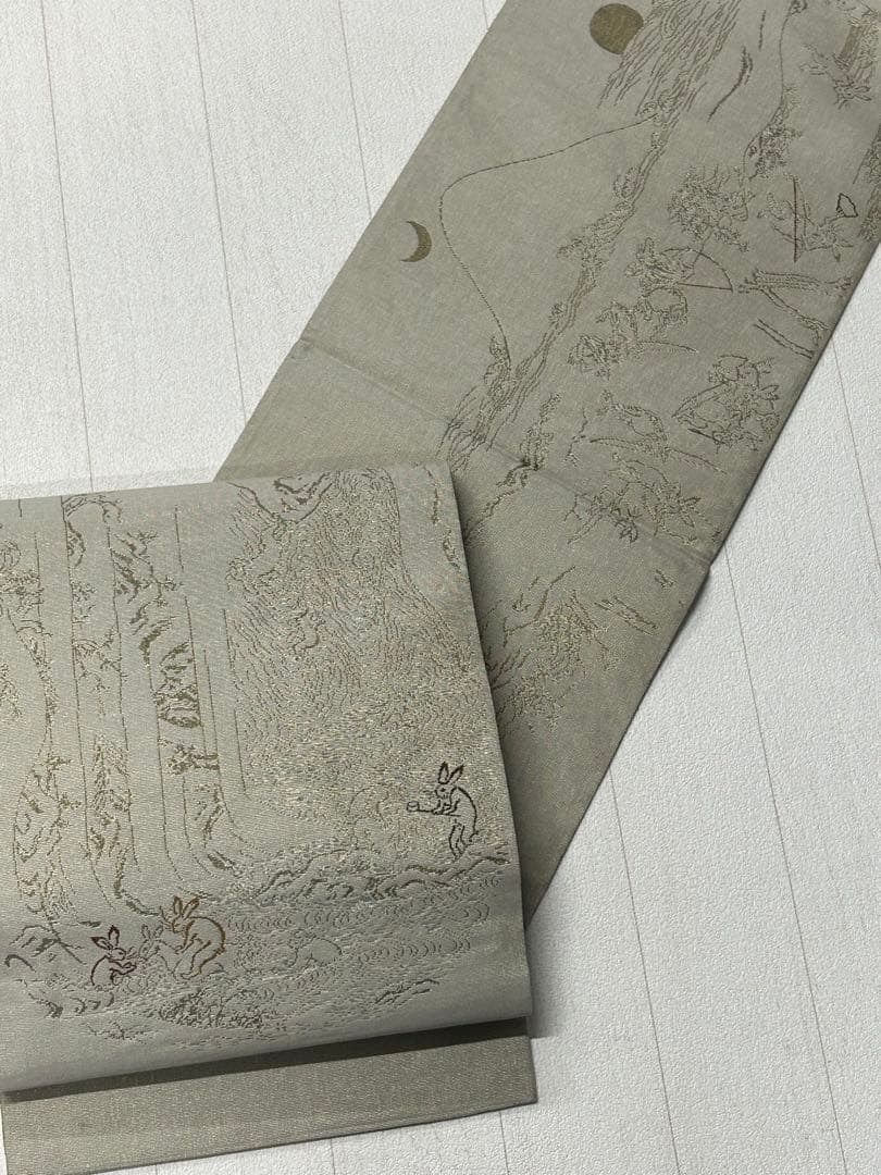 sakura様御専用。HX-84 袋帯　両面　宝尽くし　鳥獣戯画　金銀糸 六通