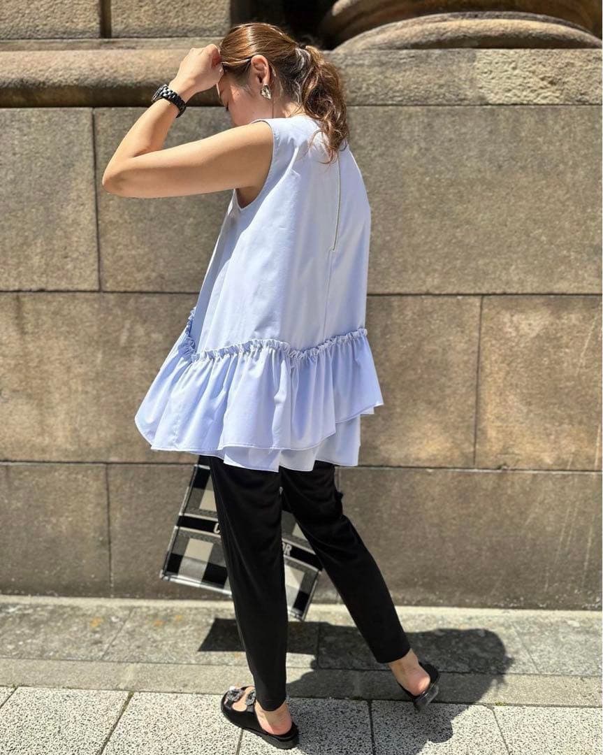 美品♡liten リテン レイヤードフリルブラウス ヒヤシンス