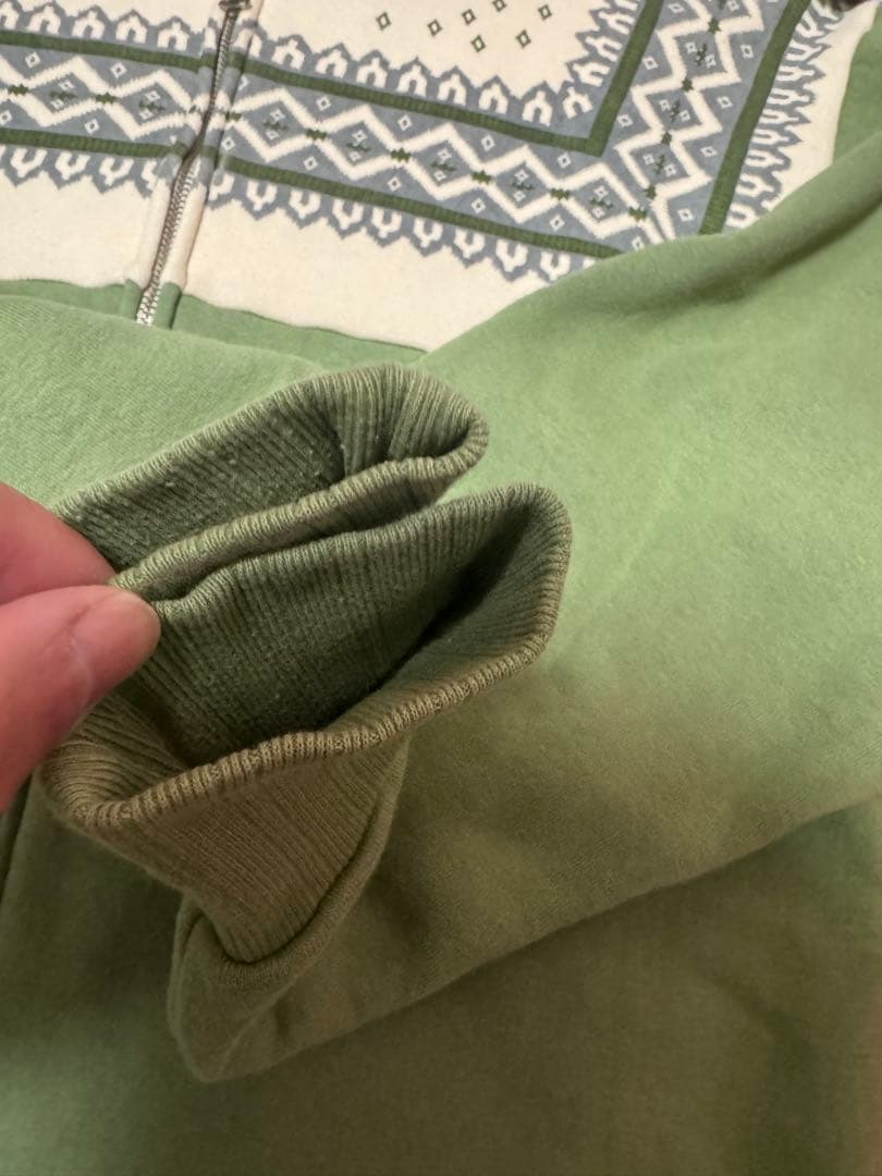 THE FLAT HEAD フラットヘッド 雪柄フルジップスウェット XL