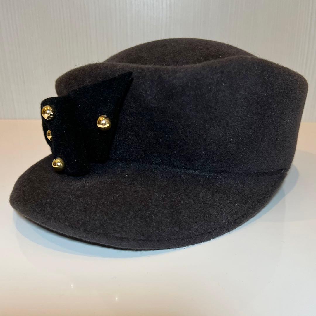 【新品未使用・デッドストック】 ミサハラダ ラビットファーアシンメトリーキャップ