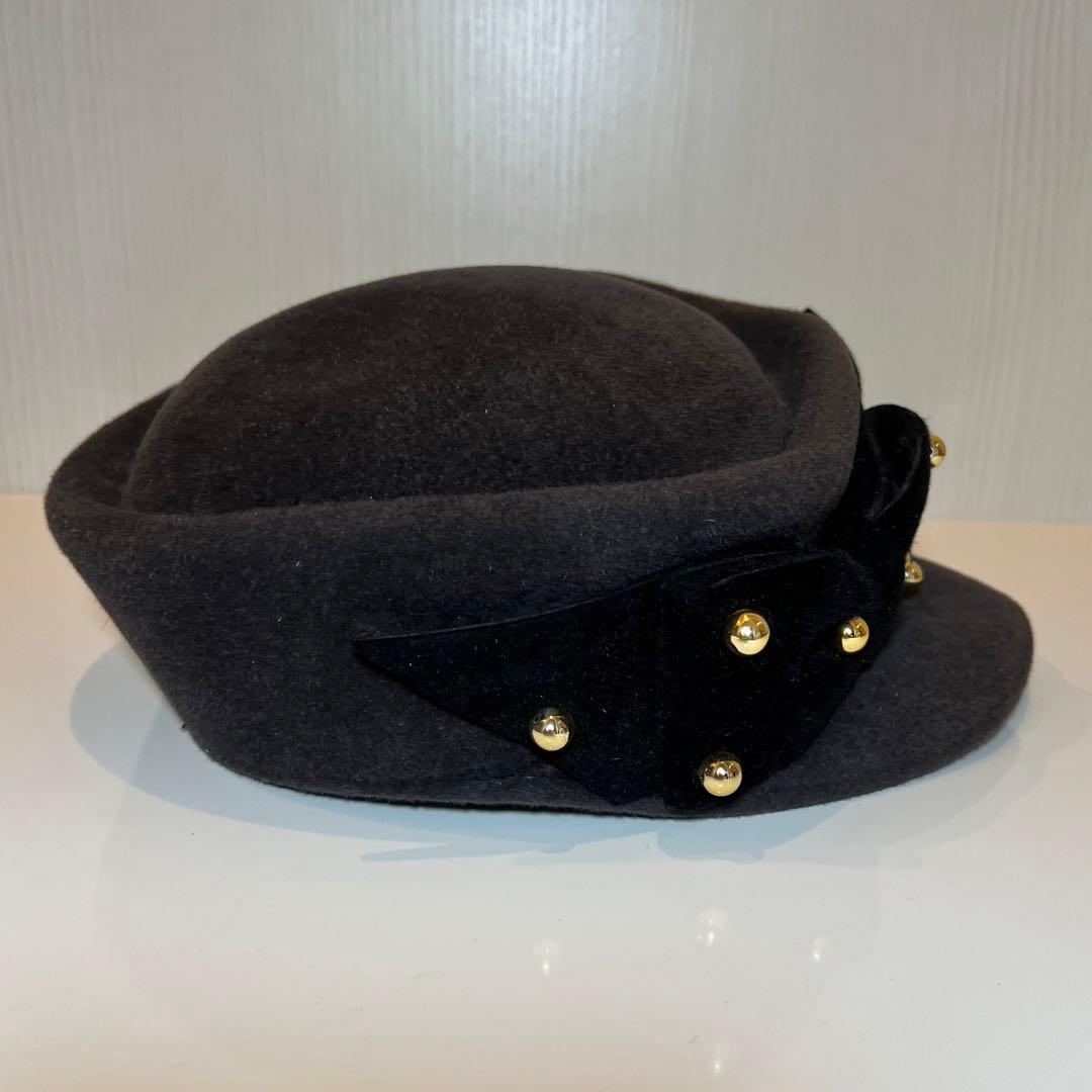 【新品未使用・デッドストック】 ミサハラダ ラビットファーアシンメトリーキャップ