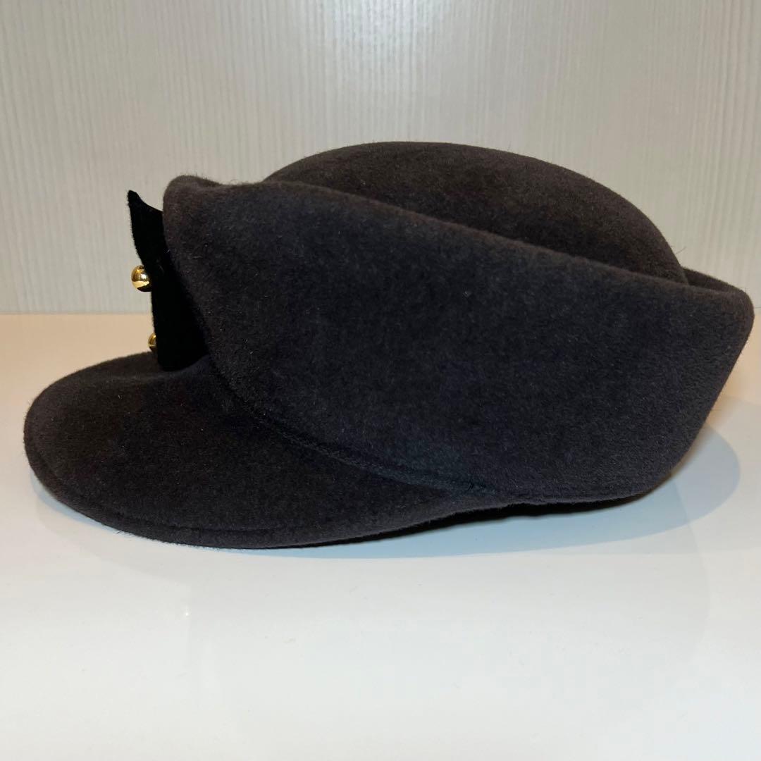 【新品未使用・デッドストック】 ミサハラダ ラビットファーアシンメトリーキャップ