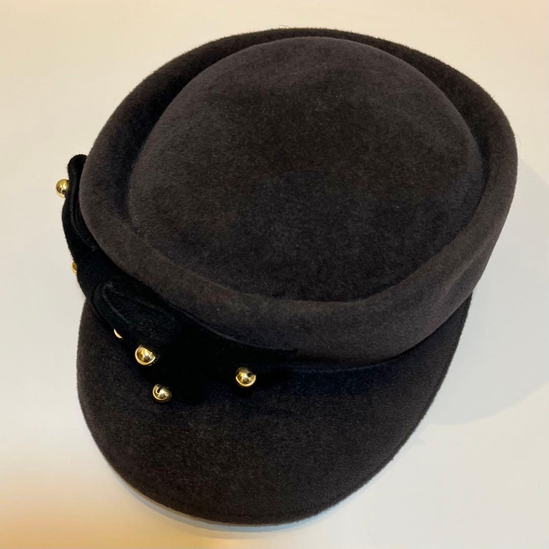 【新品未使用・デッドストック】 ミサハラダ ラビットファーアシンメトリーキャップ