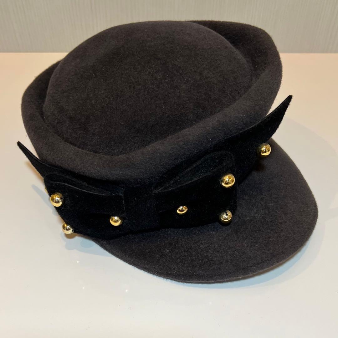 【新品未使用・デッドストック】 ミサハラダ ラビットファーアシンメトリーキャップ