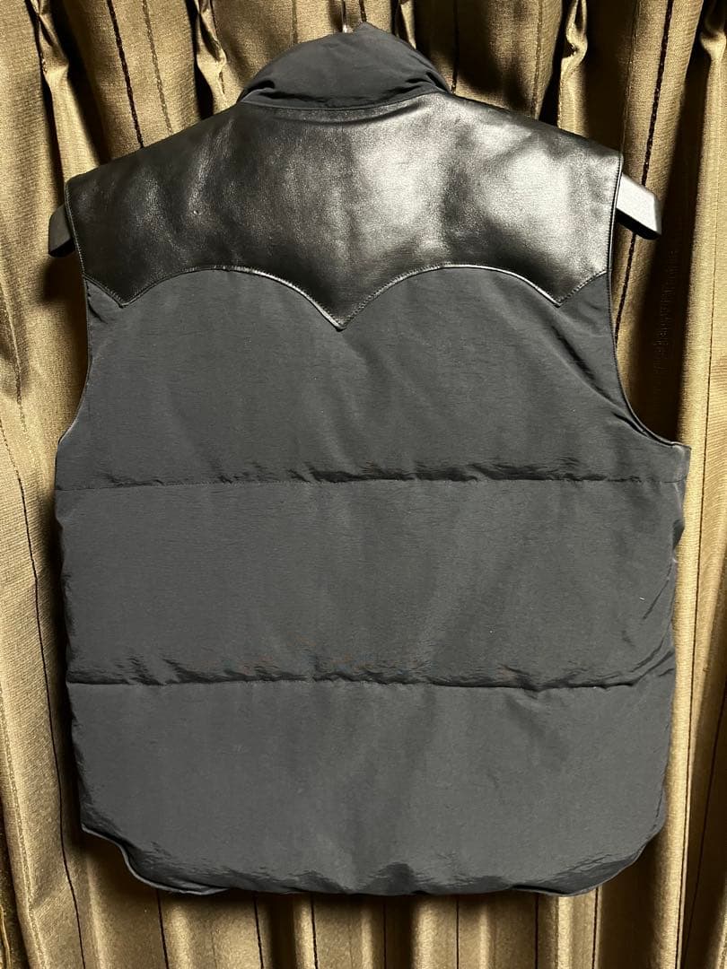 シュガーケーン ダウンベスト 黒 L レザーヨーク SUGAR CANE