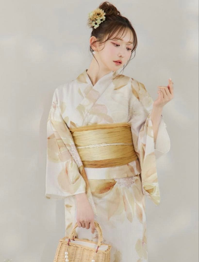 JEWELS sugar nine 水彩イエローフラワー浴衣