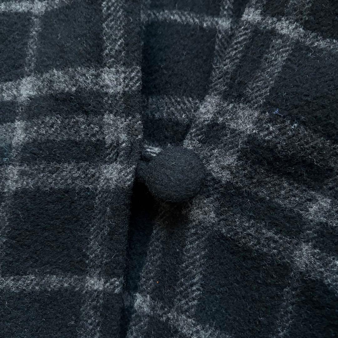 【激レア】バーバリーズ ポンチョ コート カシミヤ混 シャドーチェック ブラック