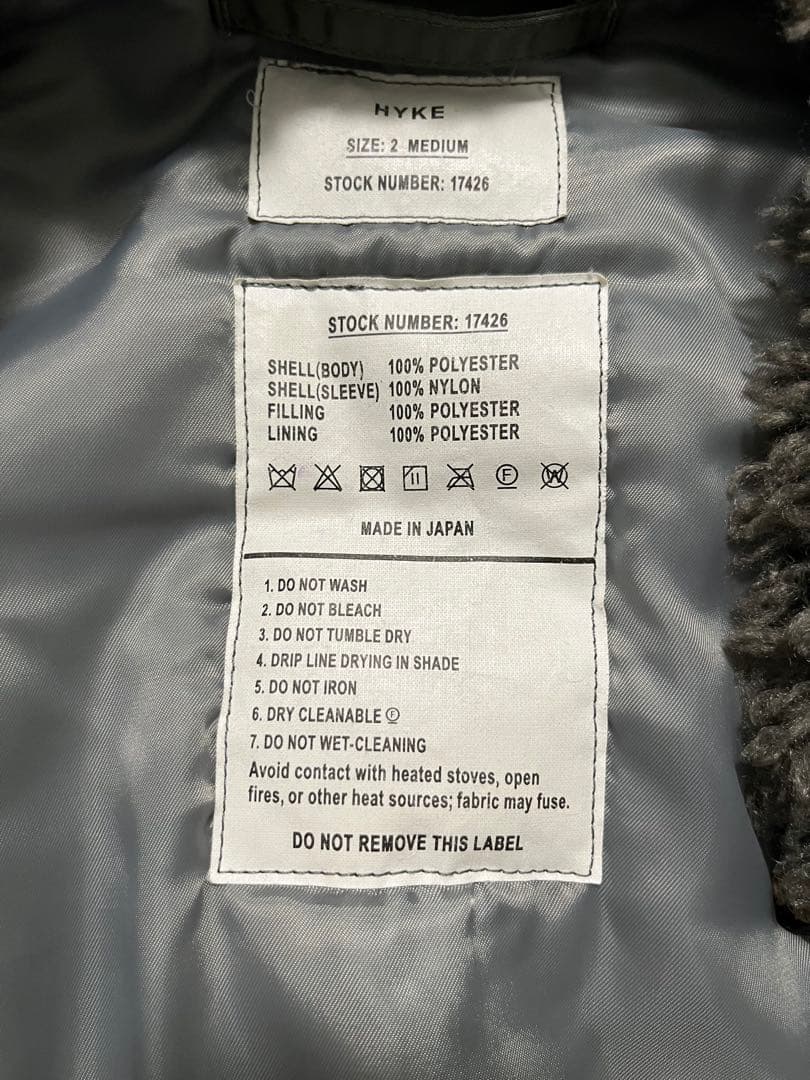 ジャケット・アウター HYKE FAUX SHEARLING TYPE MA-1 JACKET