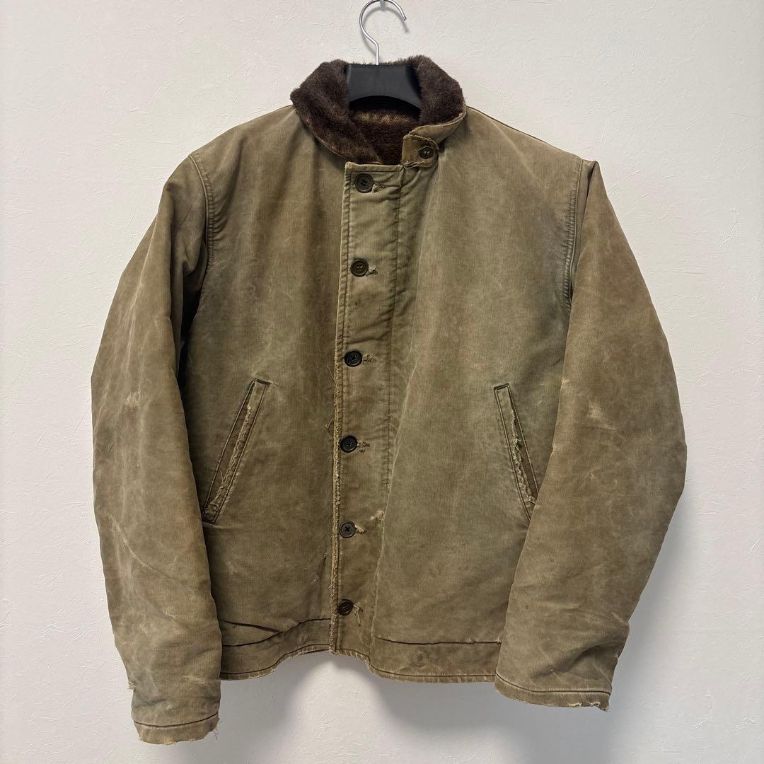 た*ま様 【希少】 40s USN 実物 N-1デッキジャケット【ジップ破損】