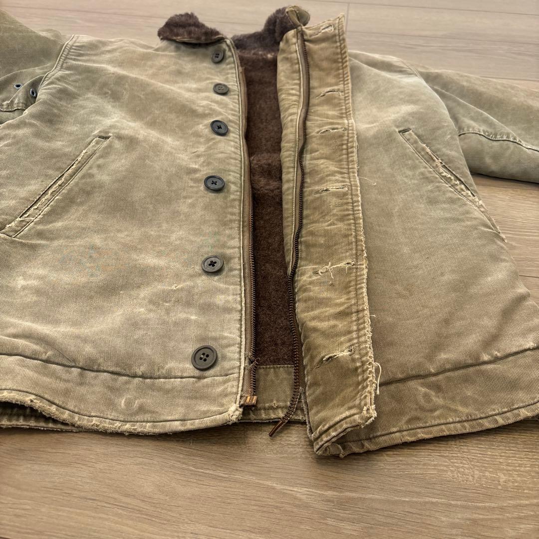 た*ま様 【希少】 40s USN 実物 N-1デッキジャケット【ジップ破損】