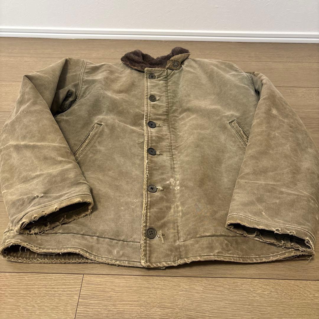 た*ま様 【希少】 40s USN 実物 N-1デッキジャケット【ジップ破損】