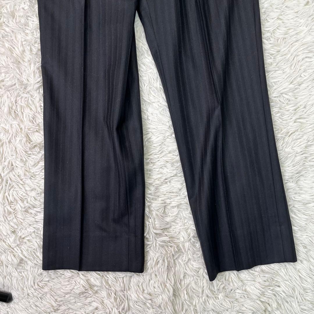 高級美品✨バーバリー　セットアップスーツ　ブラック　ストライプ　2B