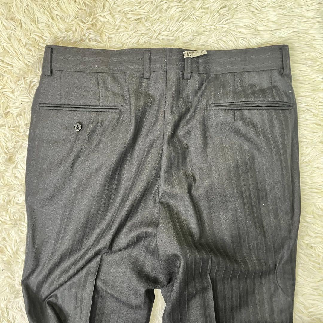 高級美品✨バーバリー　セットアップスーツ　ブラック　ストライプ　2B