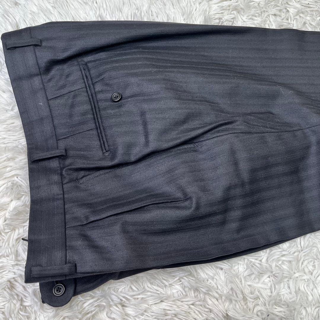 高級美品✨バーバリー　セットアップスーツ　ブラック　ストライプ　2B