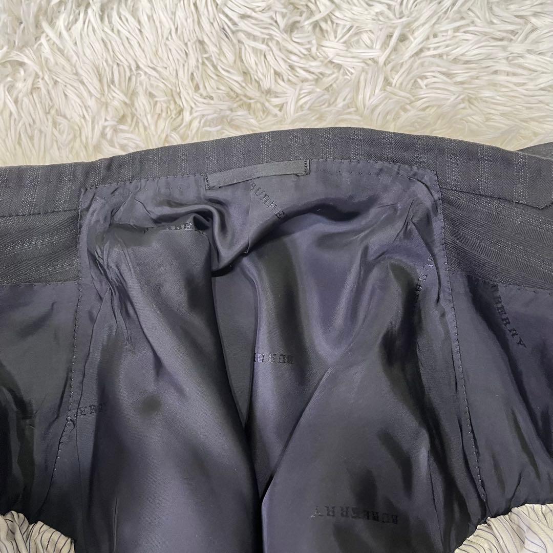 高級美品✨バーバリー　セットアップスーツ　ブラック　ストライプ　2B